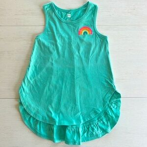 Tea Collection Ruffled Tunic Tank Cascade Turquoise Girls Size 10